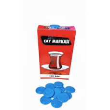 Yuvarlak Plastik Çay Markası Mavi 100'lü Paket Yuvarlak Plastik Çay Markası Mavi 100'lü Paket