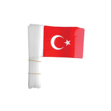 Büyük Boy Kağıt Türk Bayrağı Plastik Saplı (1 Adet)