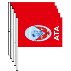 Türk Bayrağı Battal Boy Ata Kağıt Plastik Saplı