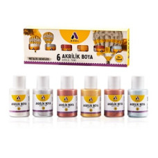 Adel 6x25 ml Metalik Renkler Akrilik Boya Seti
