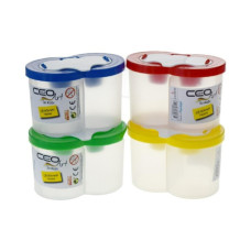Ceo Art Çift Bölmeli Sulu Boya Fırça Temizleme Kabı