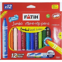 Fatih Yıkanabilir Jumbo 12 Renk Keçeli Kalem