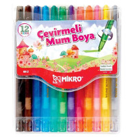 Mikro Çevirmeli Mum Boya 12 Renk (MB-12)