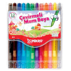 Mikro Çevirmeli Mum Boya 12 Renk (MB-12)