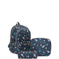 Cambridge Polo Club Planet (Gezegen) Desenli 3 Bölmeli İlkokul Çanta Seti