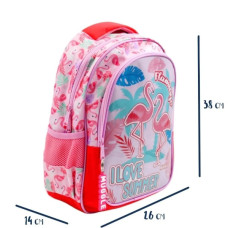 Muggle Flamingo Pembe 2 Bölmeli Okul Sırt Çantası
