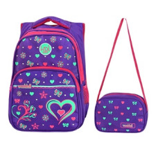 Waddell Mor Kalp Desenli 3 Bölmeli İlkokul Beslenmeli Sırt Çantası
