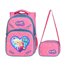 Waddell Sue and Se Kalp Desenli 3 Bölmeli İlkokul Beslenmeli Sırt Çantası