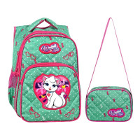 Waddell Yarasa Kedi Desenli 3 Bölmeli İlkokul Sırt ve Beslenme Çantası Seti