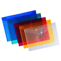 Lotte Çıtçıtlı Şeffaf Plastik A4 Zarf Dosya Beyaz Renksiz