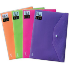 Abka A4 Çıtçıtlı Plastik Zarf Dosya Mor