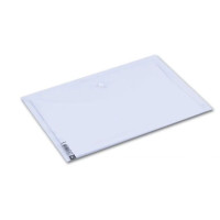 Abka Çıtçıtlı Şeffaf Plastik A4 Zarf Dosya Beyaz Renksiz