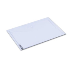 Abka A4 Çıtçıtlı Plastik Zarf Dosya Şeffaf/Beyaz