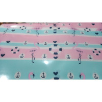 Denizci Desenli Çıtçıtlı Plastik A4 Zarf Dosya