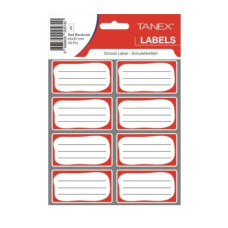 Tanex Kids Kırmızı Okul Etiketi 5 Sayfa 40 Adet