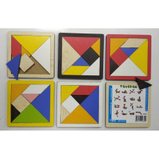 Ahşap Tangram Zeka Oyunu 11x11 cm Ahşap Tangram Zeka Oyunu 11x11 cm