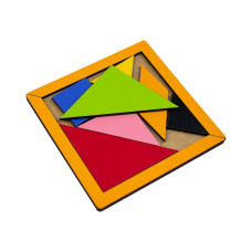 Ahşap Tangram Zeka Oyunu 14x14 cm Ahşap Tangram Zeka Oyunu 14x14 cm