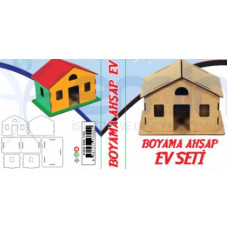 Boyama Ahşap Ev Seti (Akrilik Boya ve Fırça Dahil)