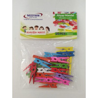 Misyon Ahşap Renkli Mandal 35 mm 20 Adet