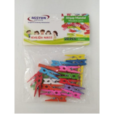 Misyon Ahşap Renkli Mandal 35 mm 20 Adet