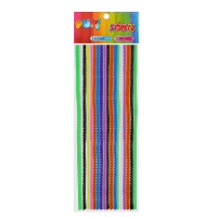 Puti Düz Simsiz Telli Şönil Süs 30 cm 25'li Paket