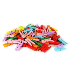 Renkli Mini Ahşap Mandal (10 Adet)