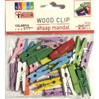 Südor Ahşap Renkli Mandal 3.5 cm 25 Adet