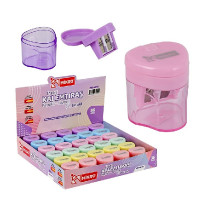 Mikro Pastel Çift Bıçaklı Hazneli Kapaklı Kalemtıraş Mikro Pastel Çift Bıçaklı Hazneli Kapaklı Kalemtıraş