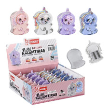 Mikro Unicorn Köpük Boncuklu Çift Bıçaklı Pastel Kalemtıraş