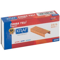 Kraf 24/6 Sarı Zımba Teli 1000 Adet