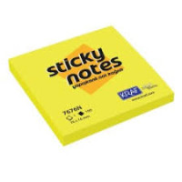Kraf 76x76 mm Neon Sarı Yapışkanlı Not Kağıdı (100 Yaprak)