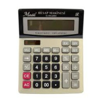 Masis KK-1200V Masaüstü Siyah Hesap Makinesi 12 Hane