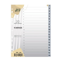 Gen-Of A4 Plastik 1-20 Rakamlı Seperatör Ayraç