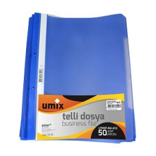 Umix A4 Plastik Telli Dosya 50'li Mavi