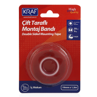 Kraf Çift Taraflı Ekstra Güçlü İç Mekan Montaj Bandı 19mm x 1.5m