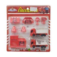 King Toys İtfaiye ve İş Makinası Oyuncak Araç Seti