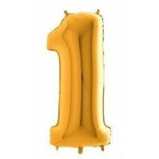 16 İnç (36 cm) Gold (Altın) Rakam 1 Folyo Balon 16 İnç (36 cm) Gold (Altın) Rakam 1 Folyo Balon