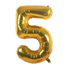 16 İnç (36 cm) Gold (Altın) Rakam 5 Folyo Balon 16 İnç (36 cm) Gold (Altın) Rakam 5 Folyo Balon