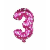 16 İnç (36 cm) Pembe Rakam 3 Folyo Balon