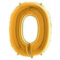 40 İnç (100 cm) Dev Boy Gold (Altın) Rakam 0 Folyo Balon