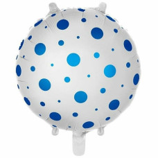 Mavi Puanlı Folyo Balon – Dekoratif ve Şık Parti Balonu