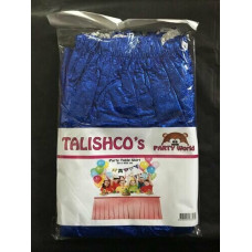 Metalize Parlak Masa Eteği Mavi – Işıltılı ve Gösterişli Parti Masası Dekoru