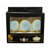 5'li Mavi Üzeri Gold İyi Ki Doğdun Pasta Mumu – Kraliyet Mavisi ve Altın Işıltısı