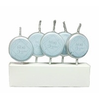 5'li Mavi Üzeri Gümüş İyi Ki Doğdun Mum – Modern ve Şık Pasta Süsü