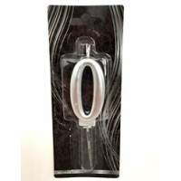 Gümüş (Silver) Renk Rakam 0 Pasta Mumu Gümüş (Silver) Renk Rakam 0 Pasta Mumu