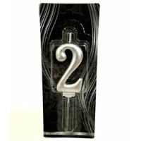Gümüş (Silver) Renk Rakam 2 Pasta Mumu Gümüş (Silver) Renk Rakam 2 Pasta Mumu