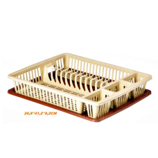 Konerdem Küçük Boy Tabaklık ve Bulaşıklık Süzgeci Kahve-Bej