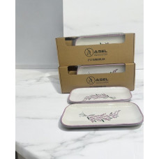 Asel Home 2'li Levante Seramik Kayık Tabak (Kutulu)