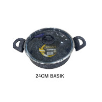 Çırağan 24 cm Gri Granit Basık Tencere