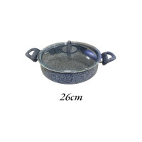 Çırağan 26 cm Gri Granit Basık Tencere